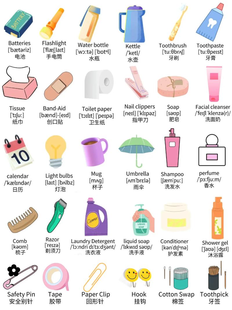常見生活日用品的英語單詞表達(dá)合集